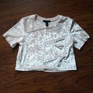 Forever 21 pink velvet crop top